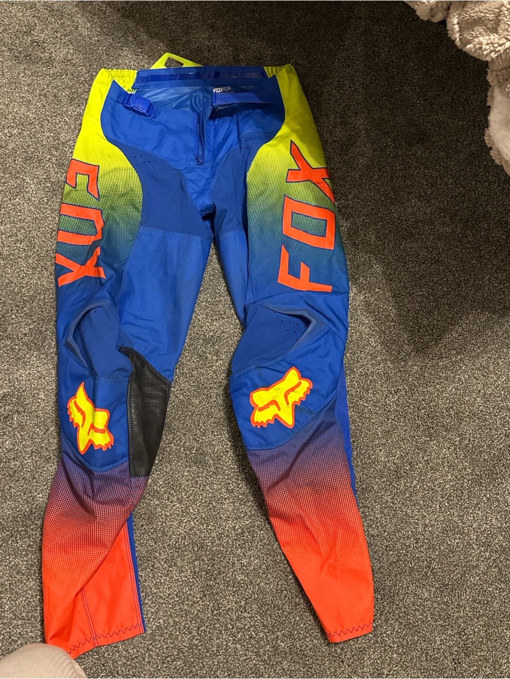 Fox Boys Blue, Neon Green & Orange Motocross Pants